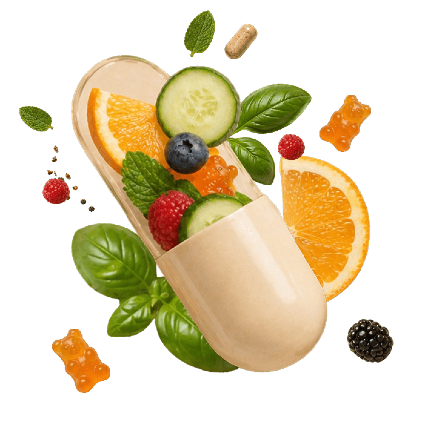 capsule and fruits